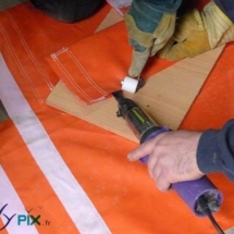 Collage par thermo-soudure d&#039;enveloppes de tente PMA