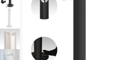 Borne gel hydroalcoolique poussoir à pied