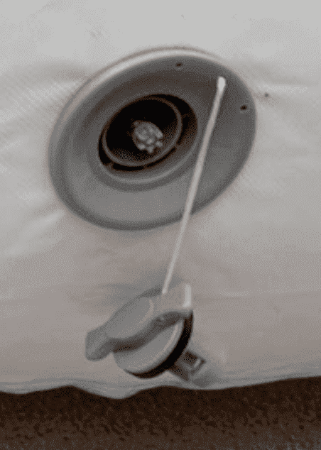 Valve de gonflage anti-retour 1/4 de tour, qui permet le gonflage et le dégonflage de la tente PMA gonflable.