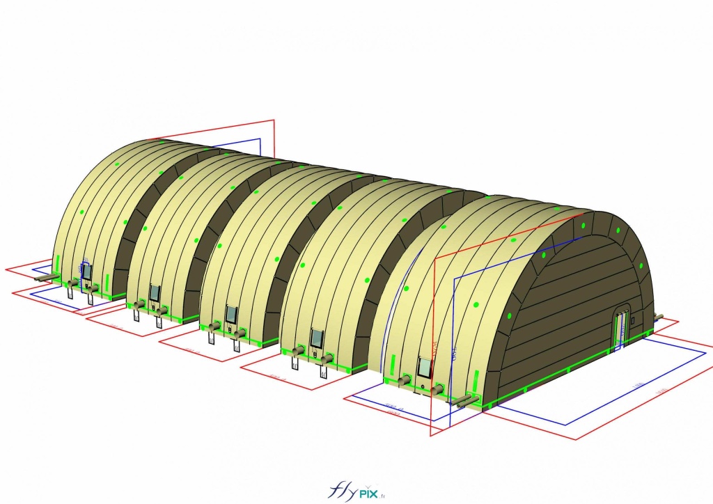 Une vue en 3D qui montre les murs latéraux et le module arrière, avec une petite porte d'accès, une porte de service plus précisément. - Copyright : Vivien LAÏLLE/FLYPIX, droits réservés. Une vue en 3D qui montre les murs latéraux et le module arrière, avec une petite porte d'accès, une porte de service plus précisément. - Copyright : Vivien LAÏLLE/FLYPIX, droits réservés.